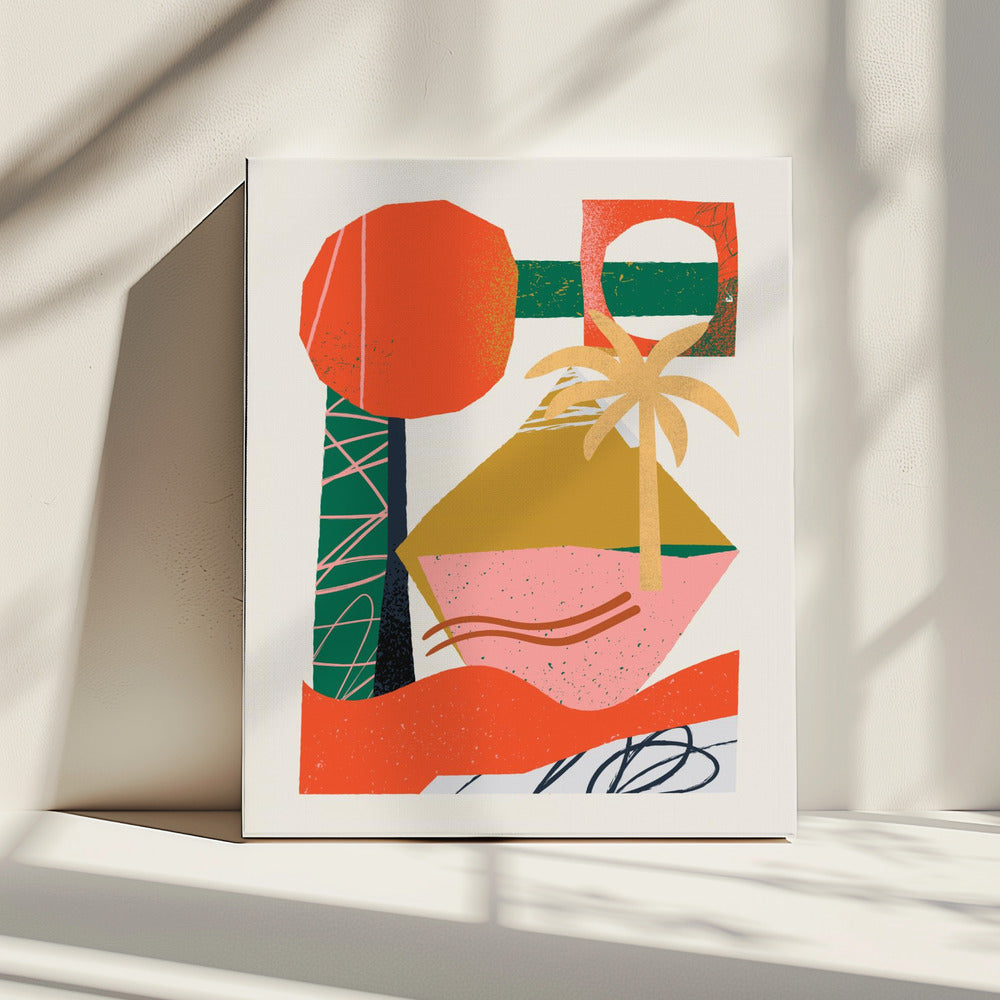 Abstrakte Strandcollage | Leinwand
