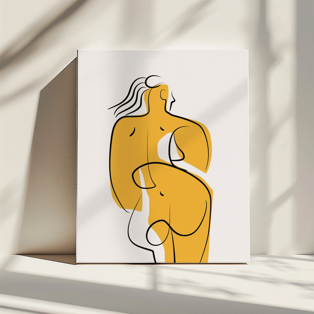 Linien und Kurven in Nude | Leinwand