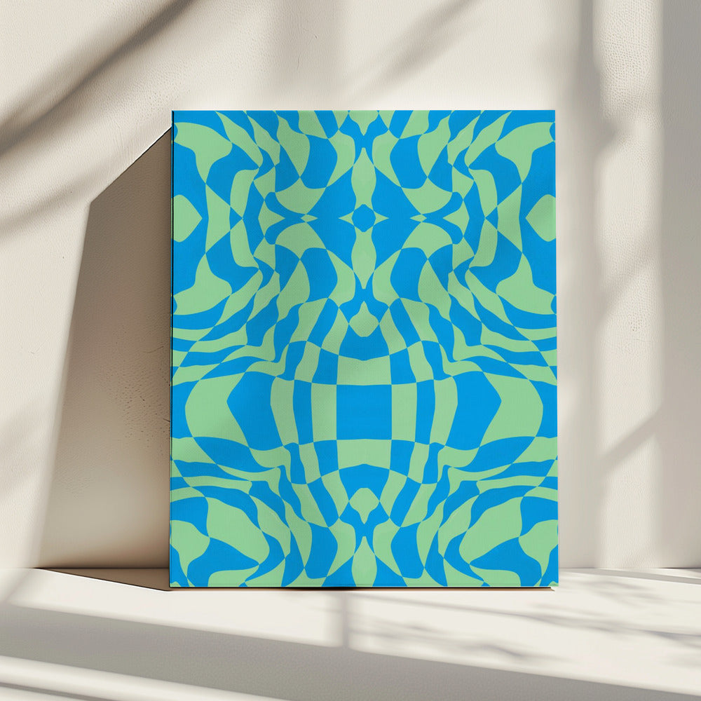 Coole Farben Warp Checkers | Leinwand