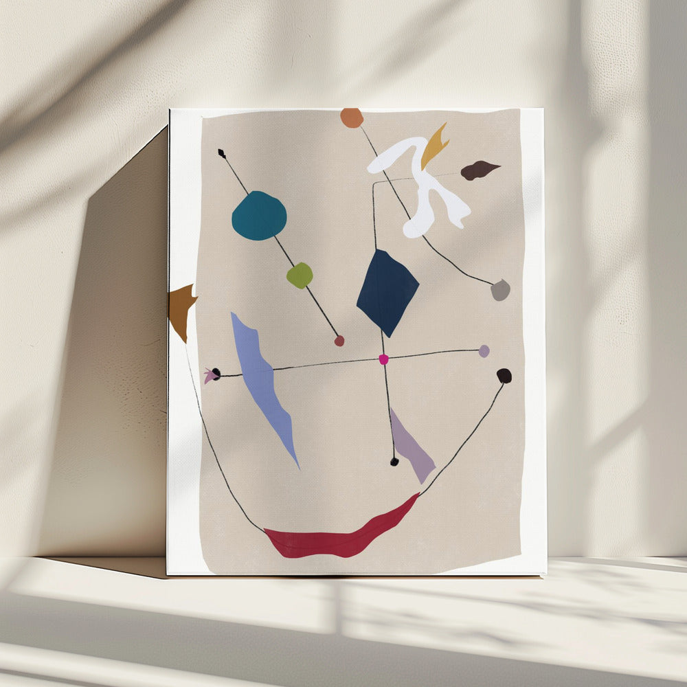 Minimalistische Linien und farbenfrohe Formen | Leinwand