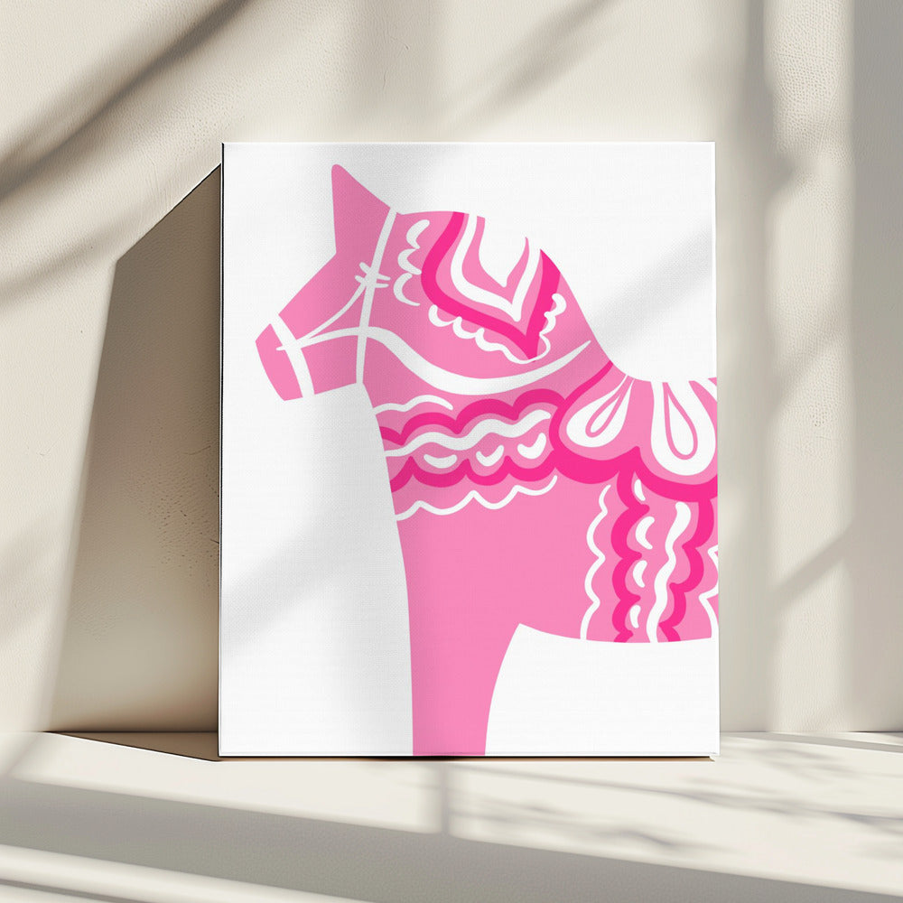 Pink Dala Silhouette | Canvas