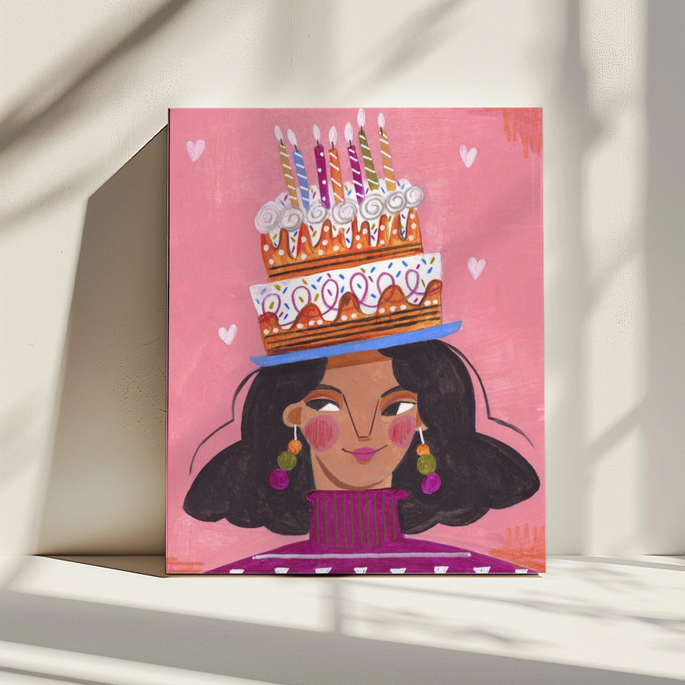 Frau mit Kuchen | Leinwand