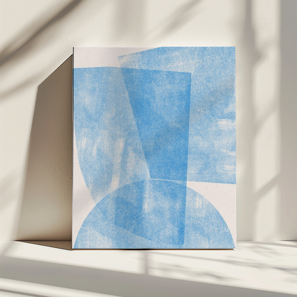 Blaue geometrische Wellen | Leinwand