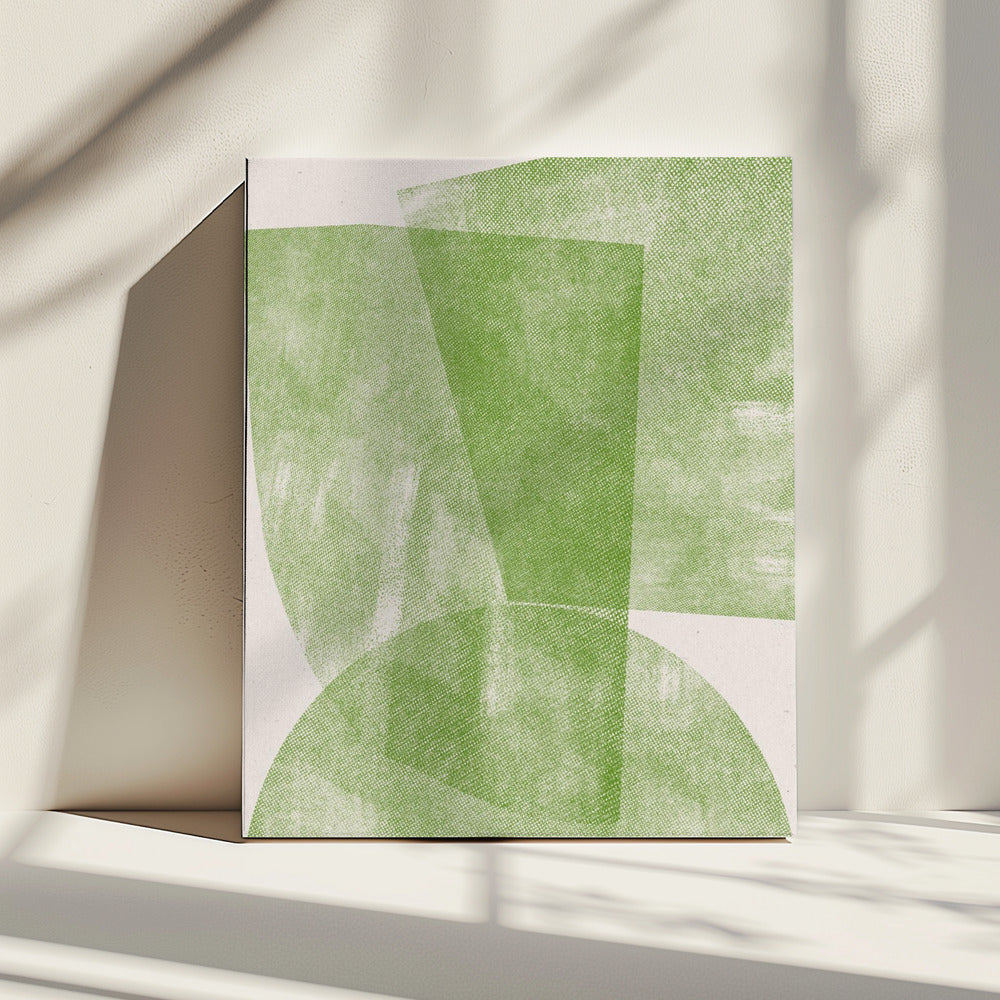 Grüner geometrischer Fluss | Leinwand