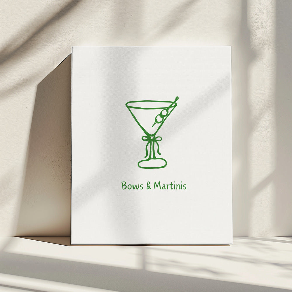 Grüne Schleifen und Martinis | Leinwand