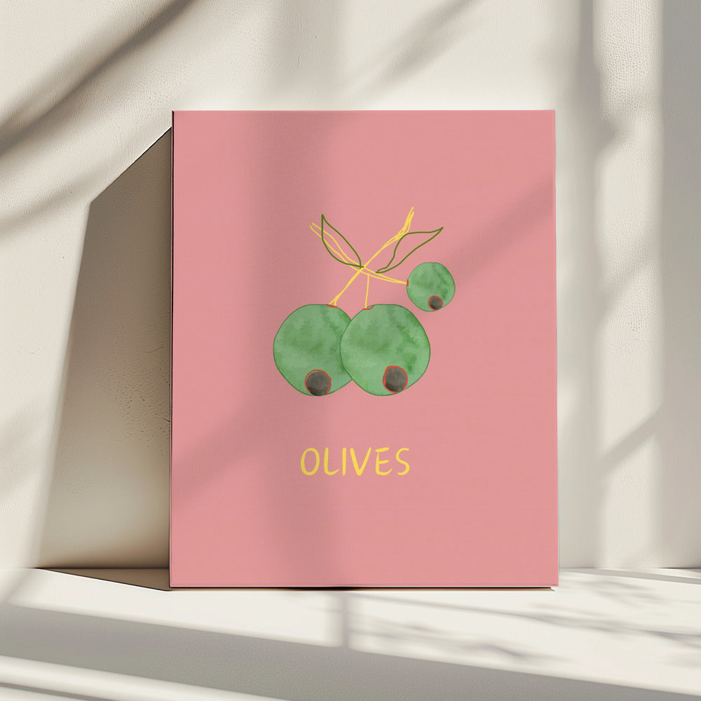Oliven in Rosa | Leinwand