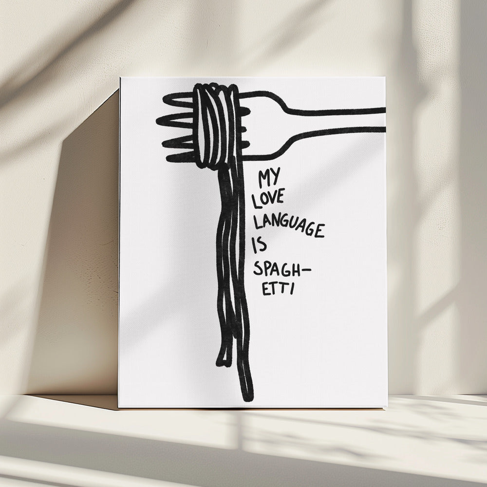Spaghetti-Liebessprache | Leinwand