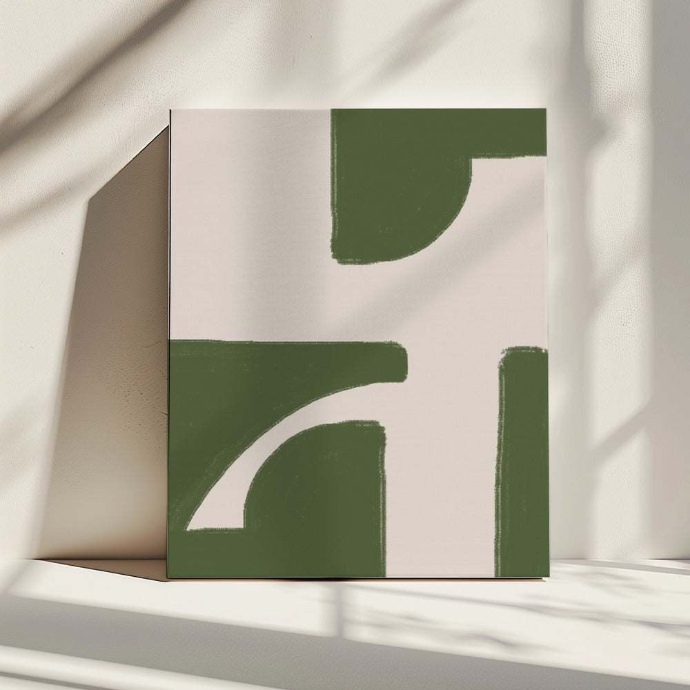 Green Geometric Flow | Canvas