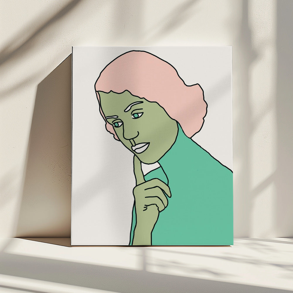 Dame denkt grün | Leinwand