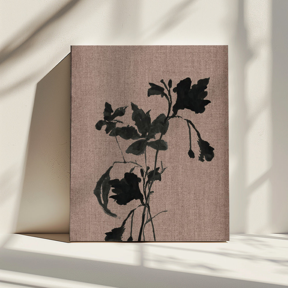 Schwarzes Blumenmuster 3 | Leinwand