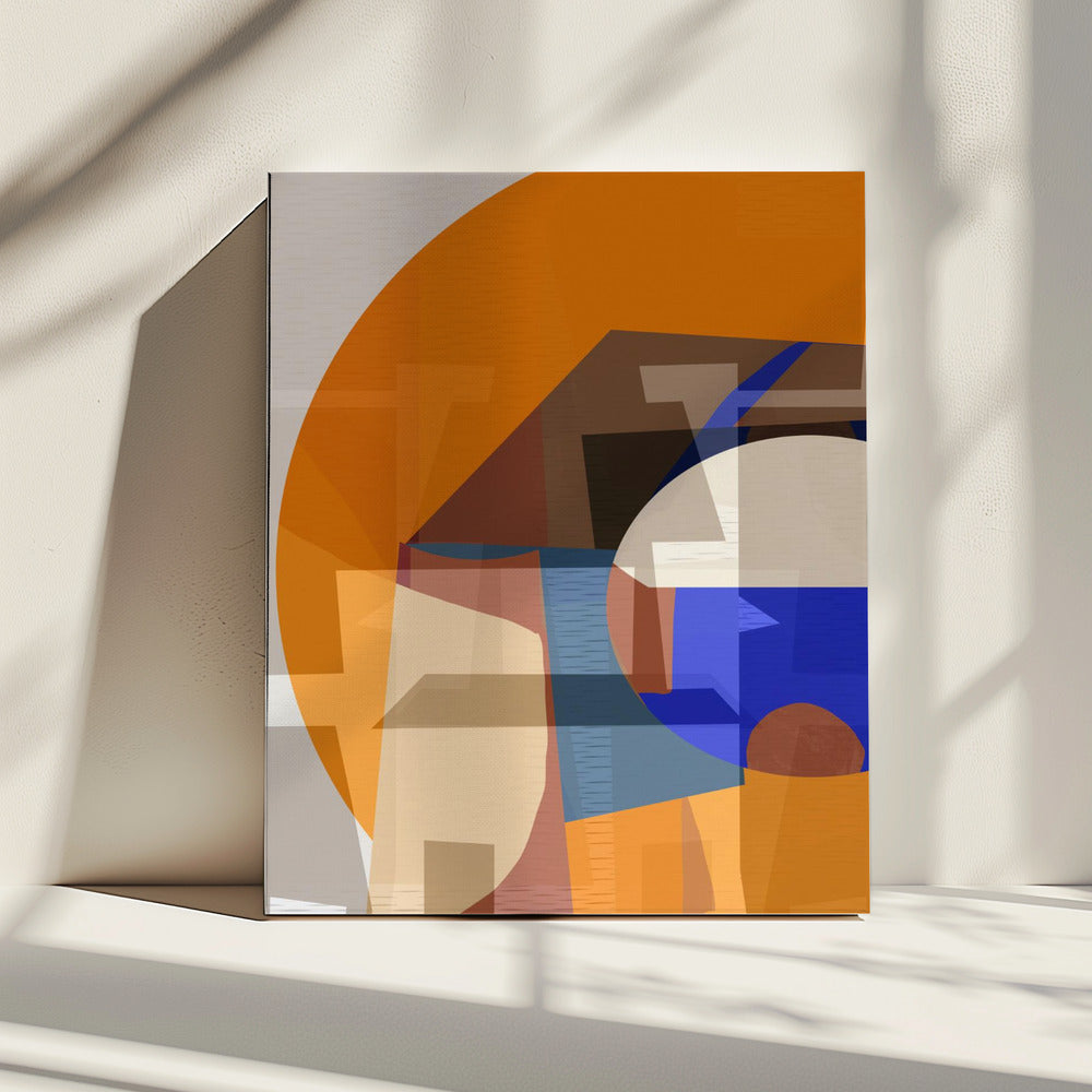 Orange Blau Gewebt 4 | Leinwand