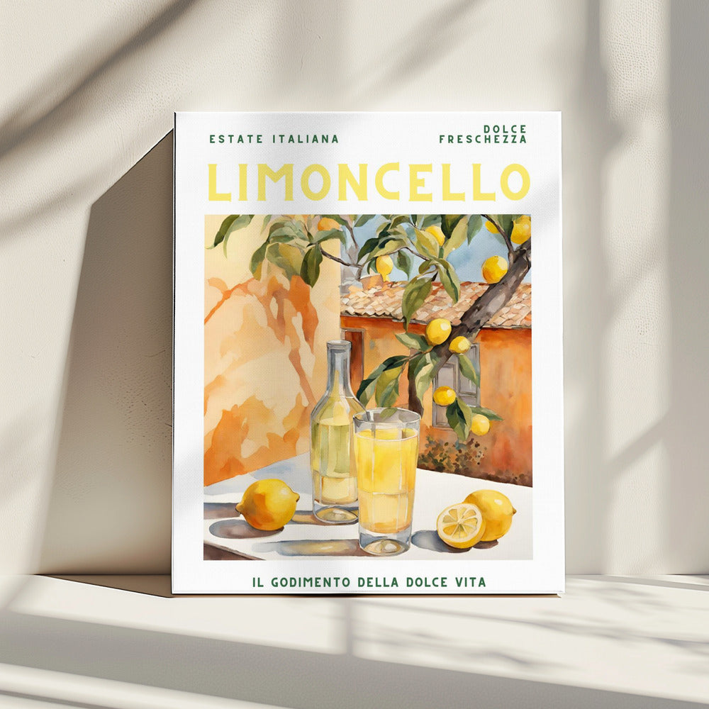 Limoncello, Aquarell, Frisch | Leinwand