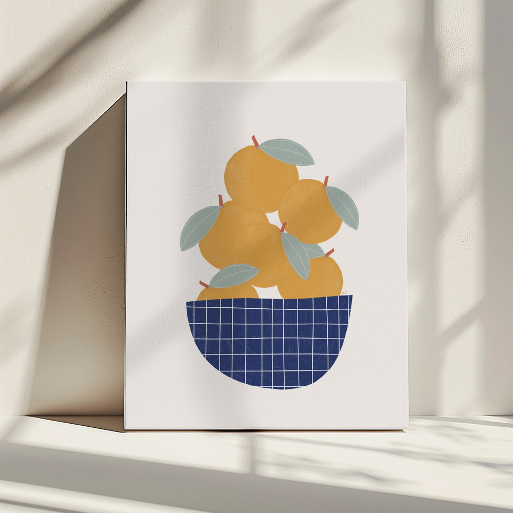 Schale mit Orangen | Leinwand