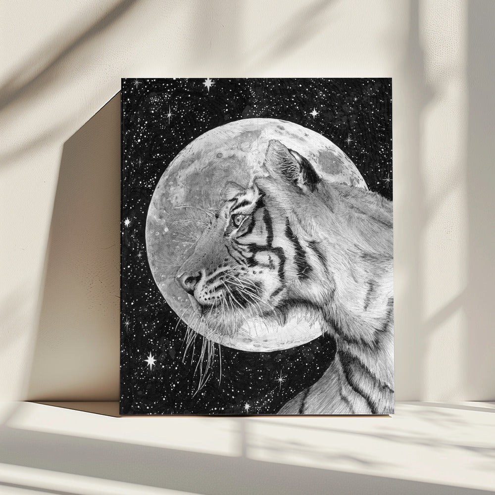 Mond und Tiger Original | Leinwand