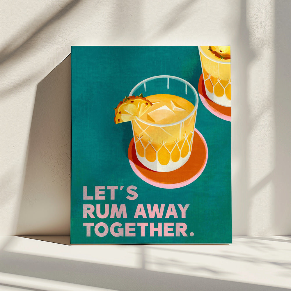 Rum Away Beach Bar Cocktail Art | Canvas