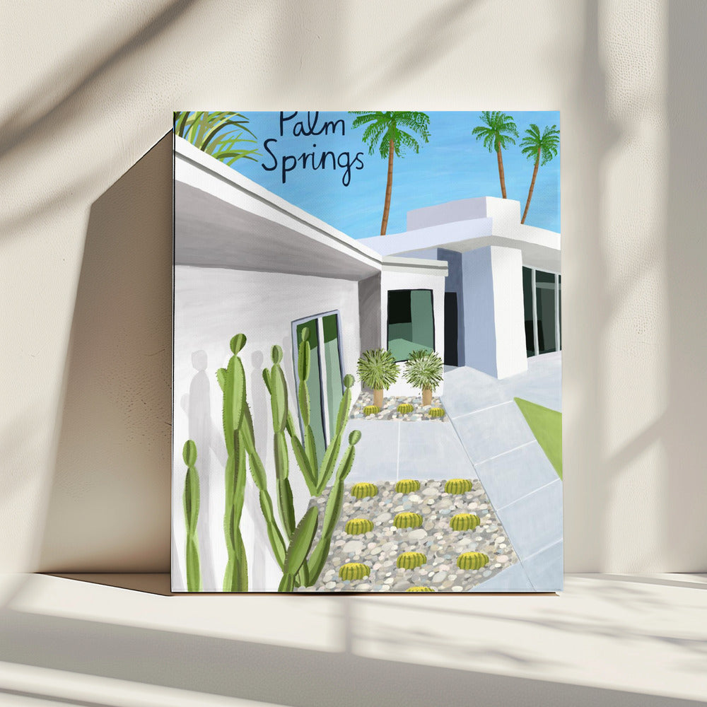 Palm Springs Moderne Architektur von Künstlerin Carla Daly | Leinwand