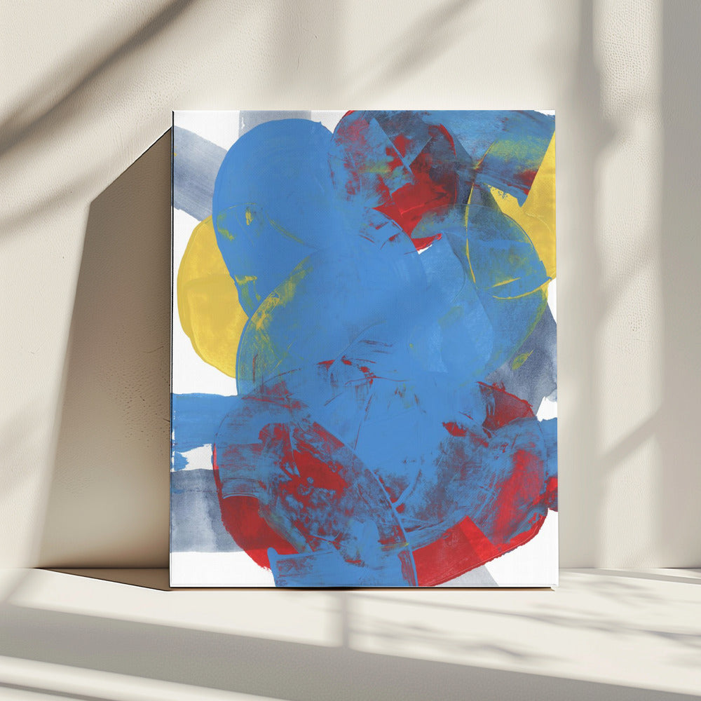 Abstrakte blau-rot-gelbe Formen 2 | Leinwand