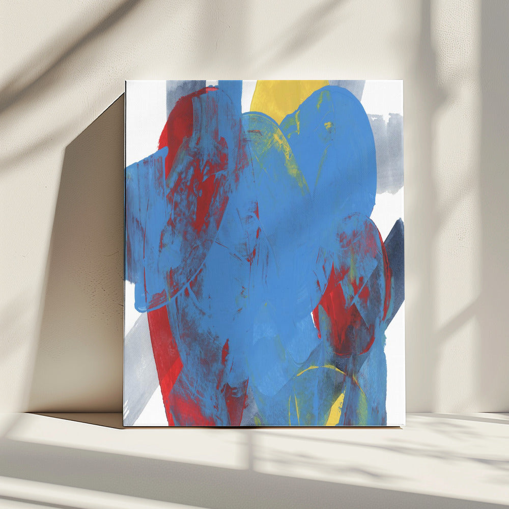 Abstrakte blau-rot-gelbe Formen 3 | Leinwand