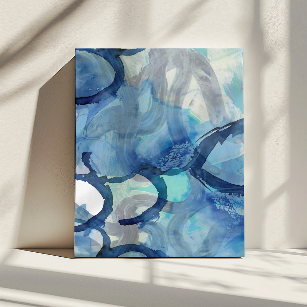 Blaue abstrakte Wirbel 2 | Leinwand