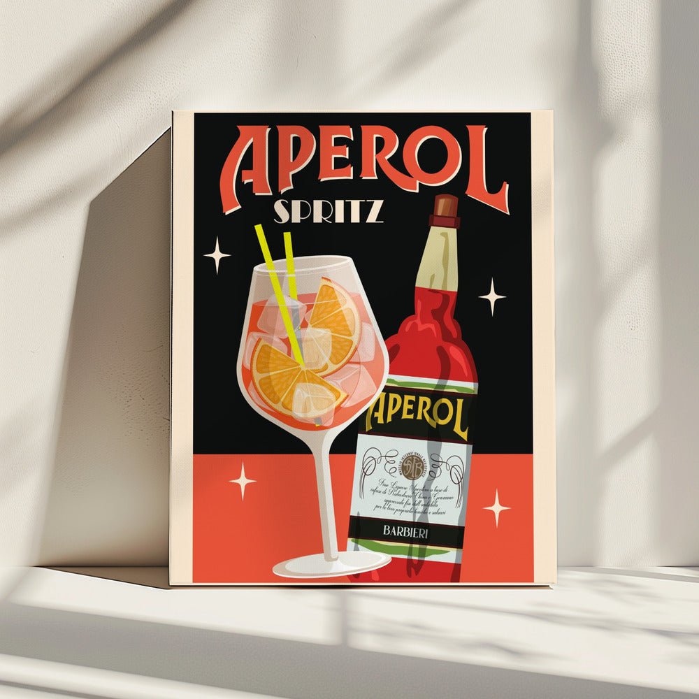 Aperol Spritz_Schwarz | Leinwand