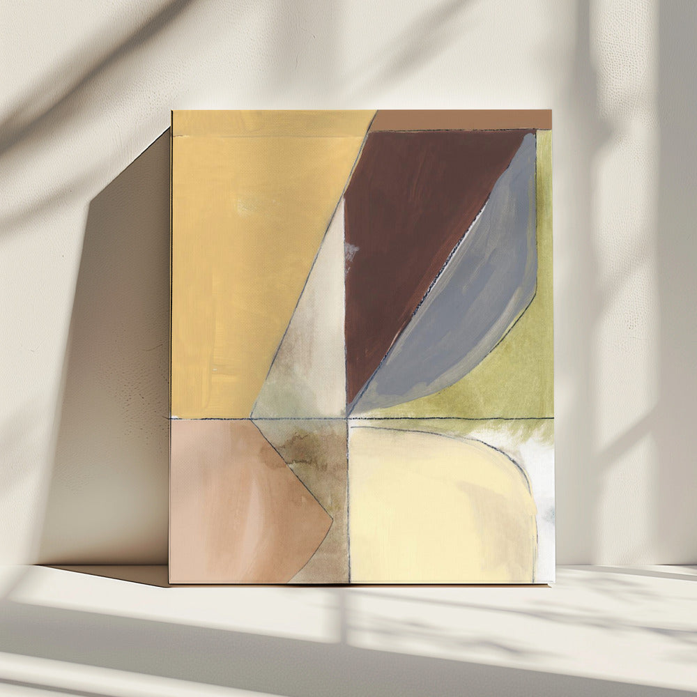 Altrosa Gelb Abstrakt Nr. 2 Kunstdruck | Leinwand
