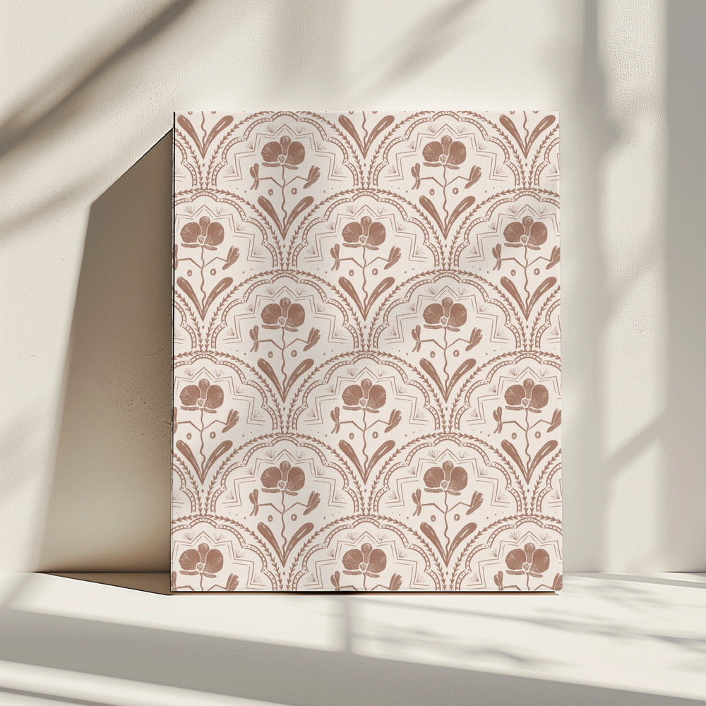 Boho Orchideenfliesen Muster | Leinwand