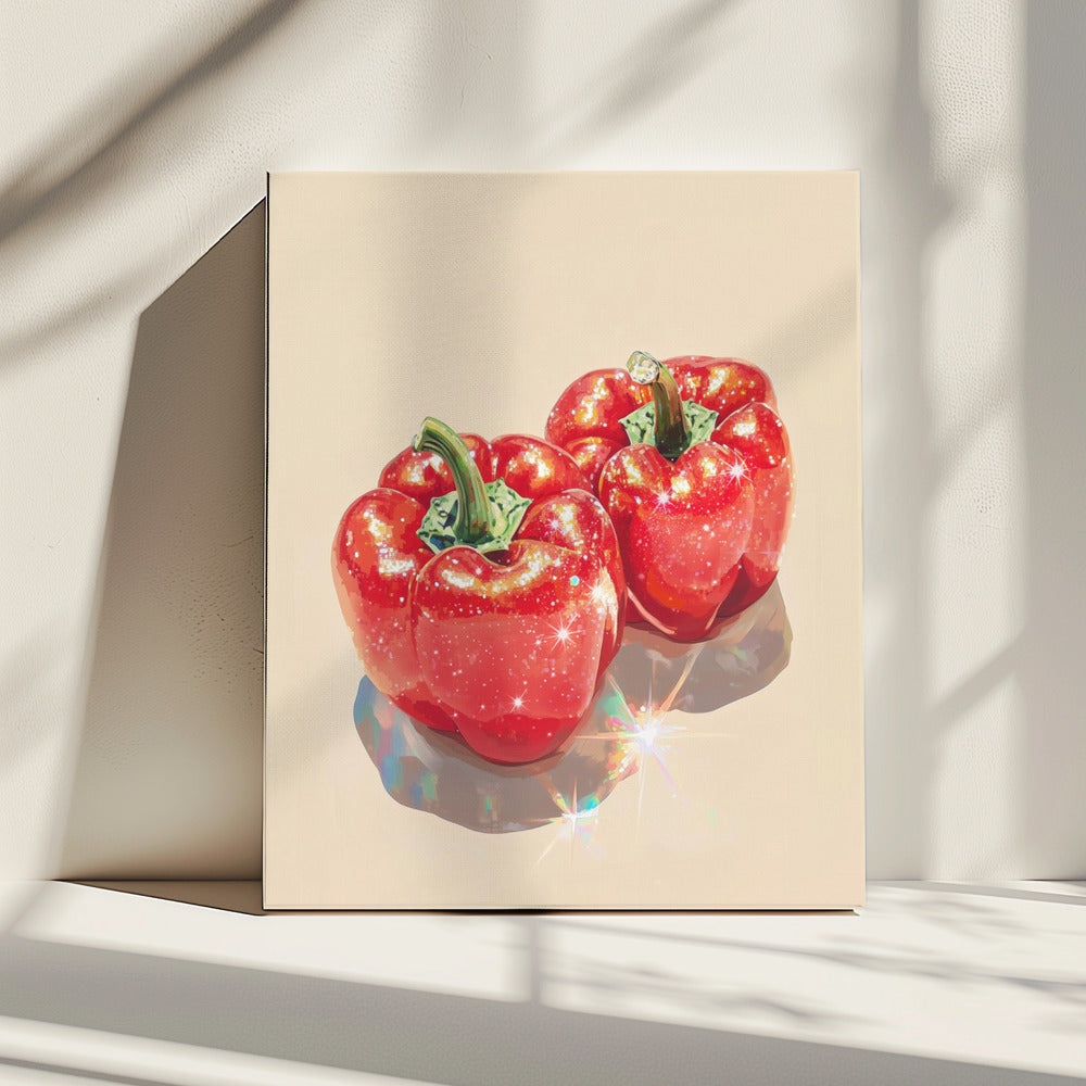 Funkelnde rote Paprika | Leinwand