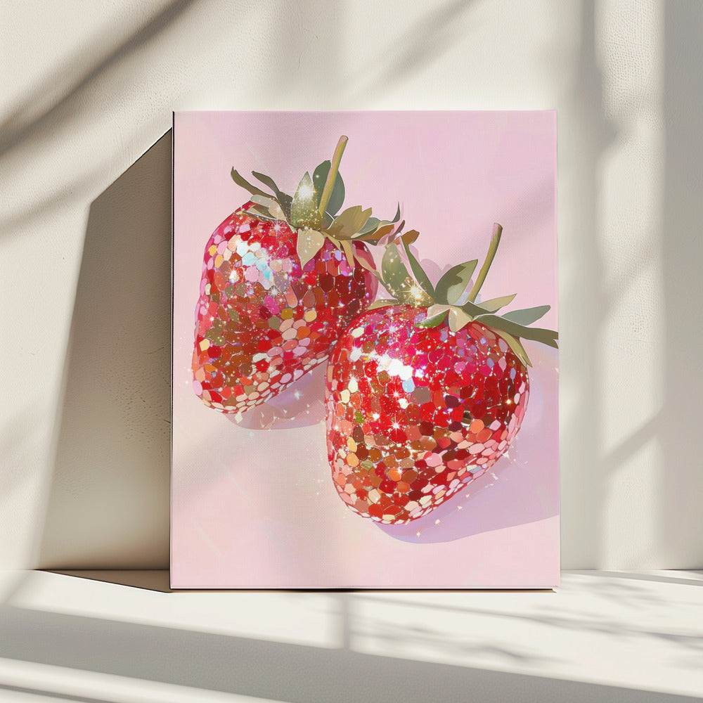 Funkelnde Erdbeeren | Leinwand