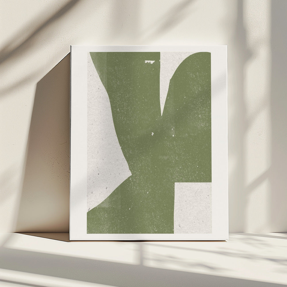 Grüne abstrakte Form | Leinwand