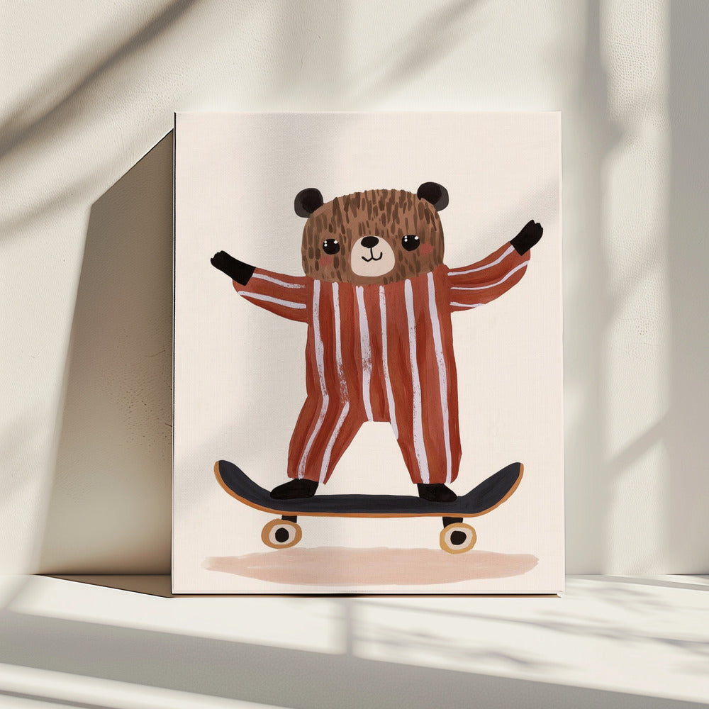 Skaterbär Freude | Leinwand