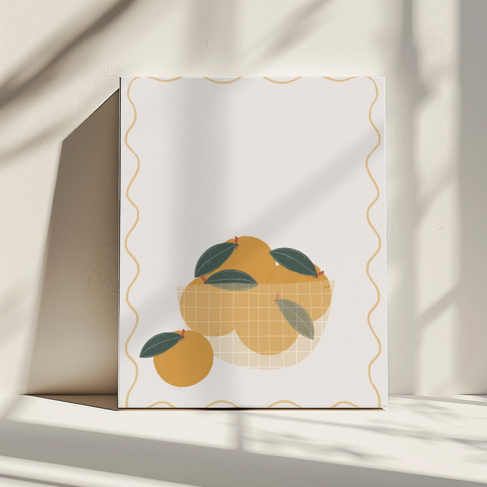 Schale mit Orangen | Leinwand