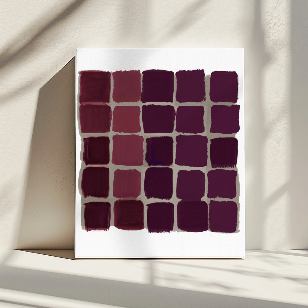 Rot kariertes Quadrat | Leinwand