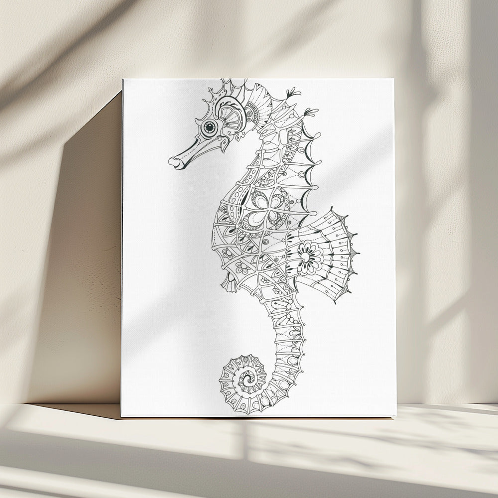 Verziertes Seepferdchen-Design | Leinwand