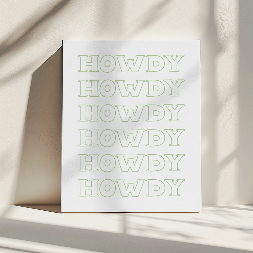 Salbeigrün Howdy | Leinwand