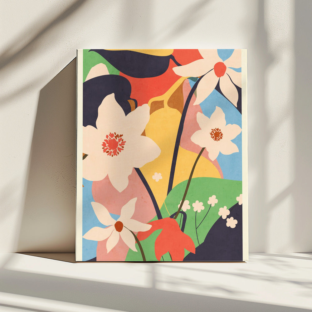Abstrakte Kunst Landschaft Blumen | Leinwand