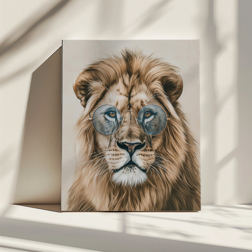 Löwe mit Brille | Leinwand