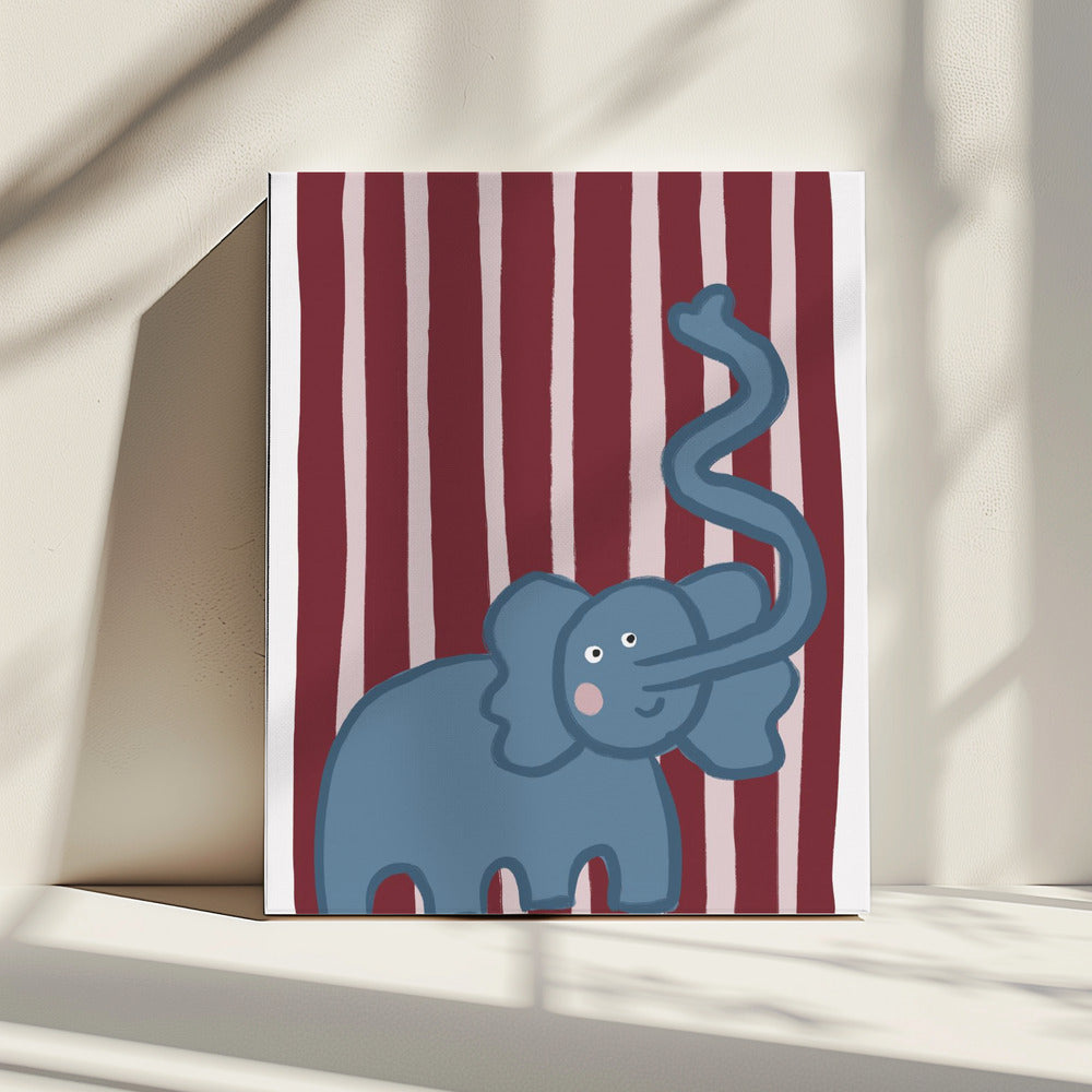 Curious Blue Elephant | Canvas