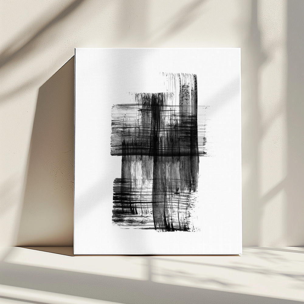 Tinte %22schwarze Tintenstriche Nr.03%22 | Leinwand