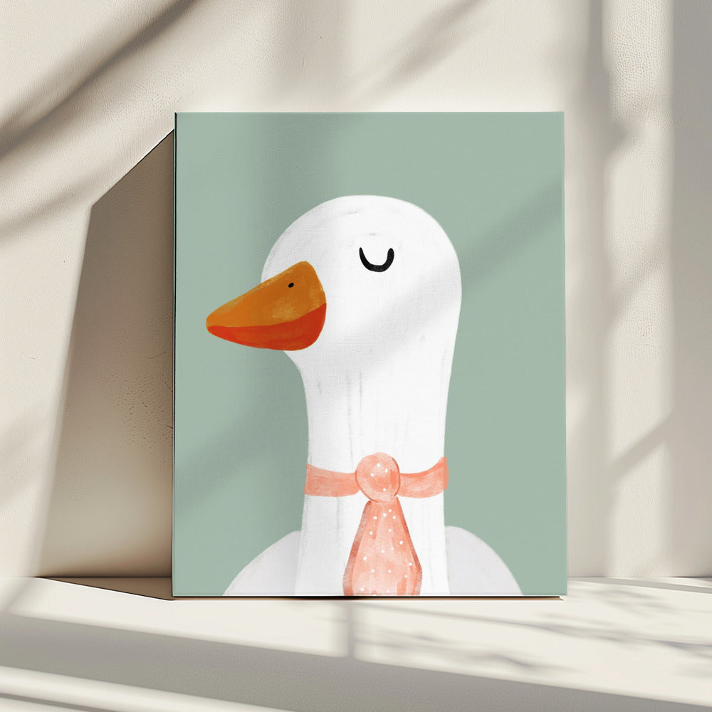 Gans mit Krawatte | Leinwand