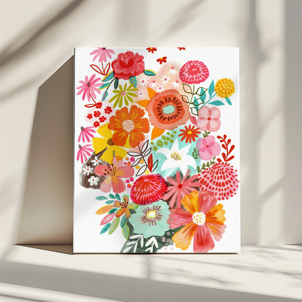 Sommergarten in voller Blüte | Leinwand