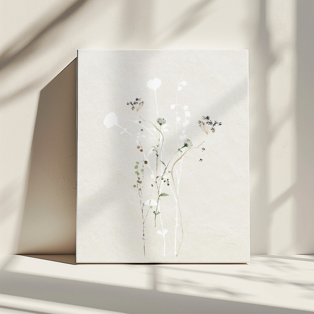 Gedämpfte botanische Elemente | Leinwand