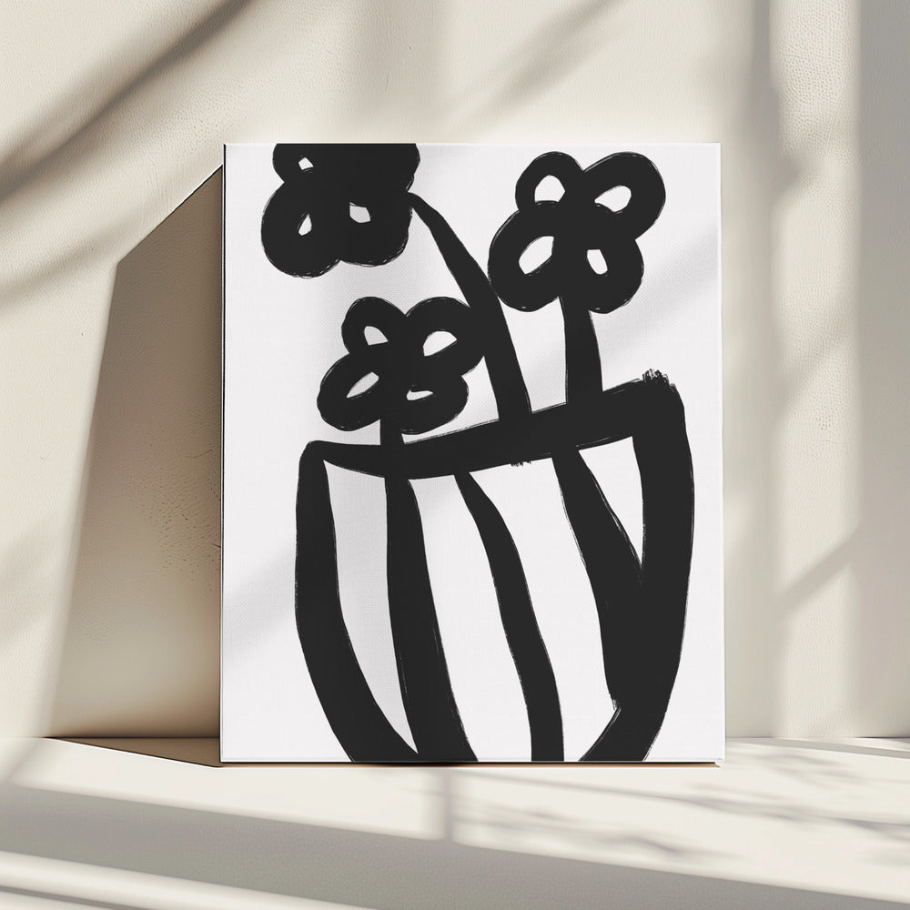 Kräftige Blüten in Vase | Leinwand