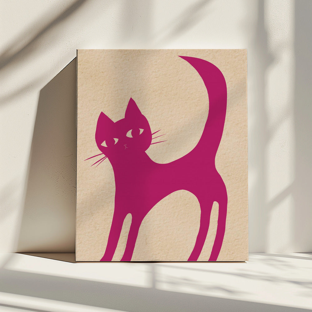 Rosa Katze | Leinwand