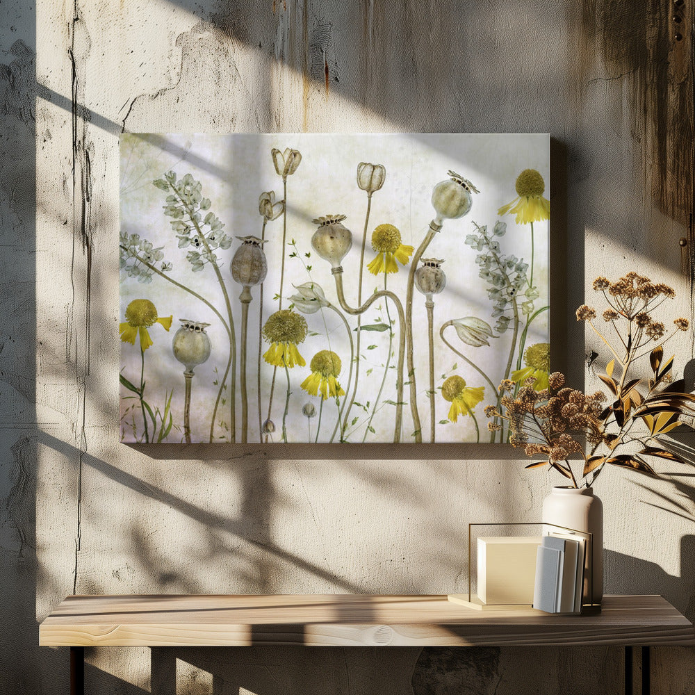 Mohnblumen und Helenium | Leinwand