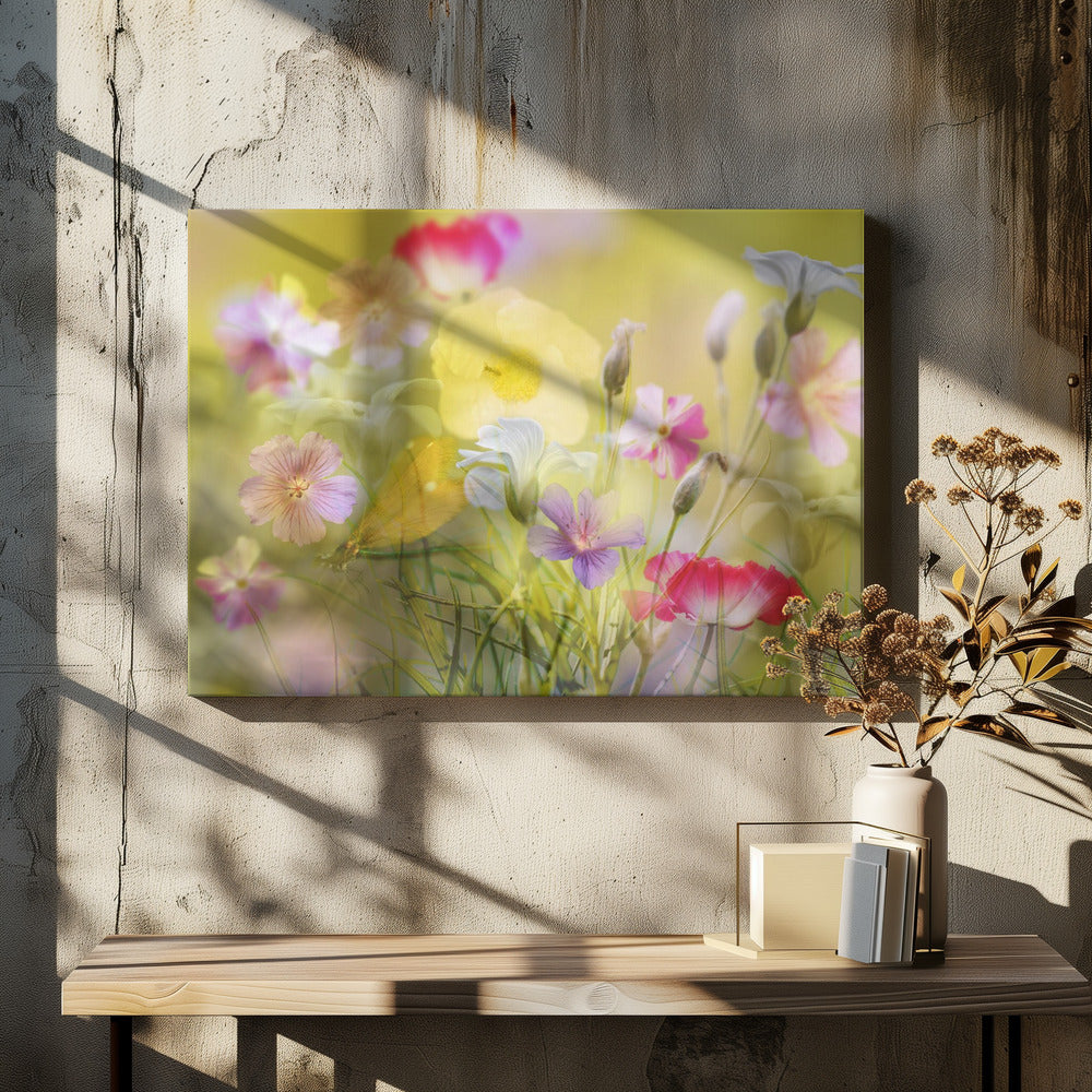Kleiner Garten auf einer Sommerwiese | Leinwand