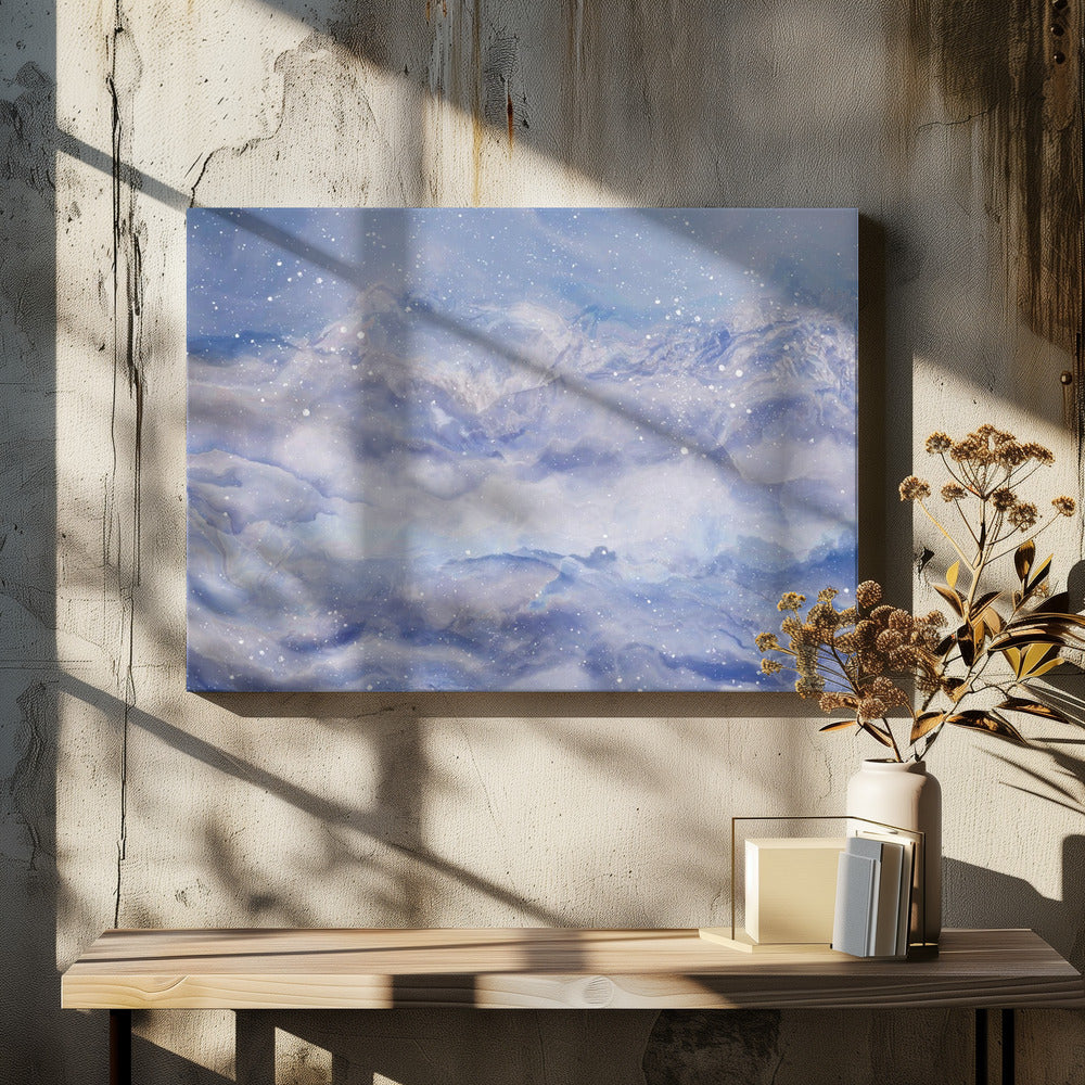Berge unter einem Sternenhimmel | Leinwand