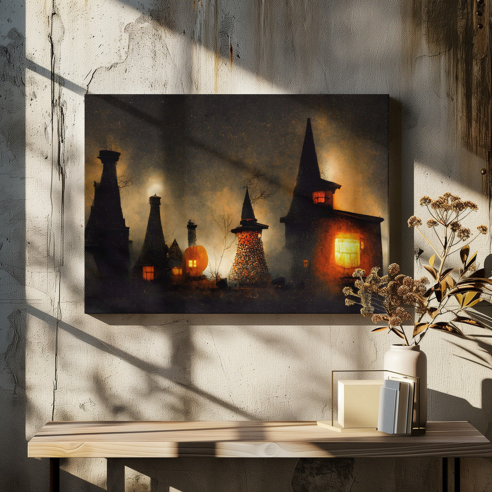 Geisterhafte Leuchtlandschaft | Leinwand