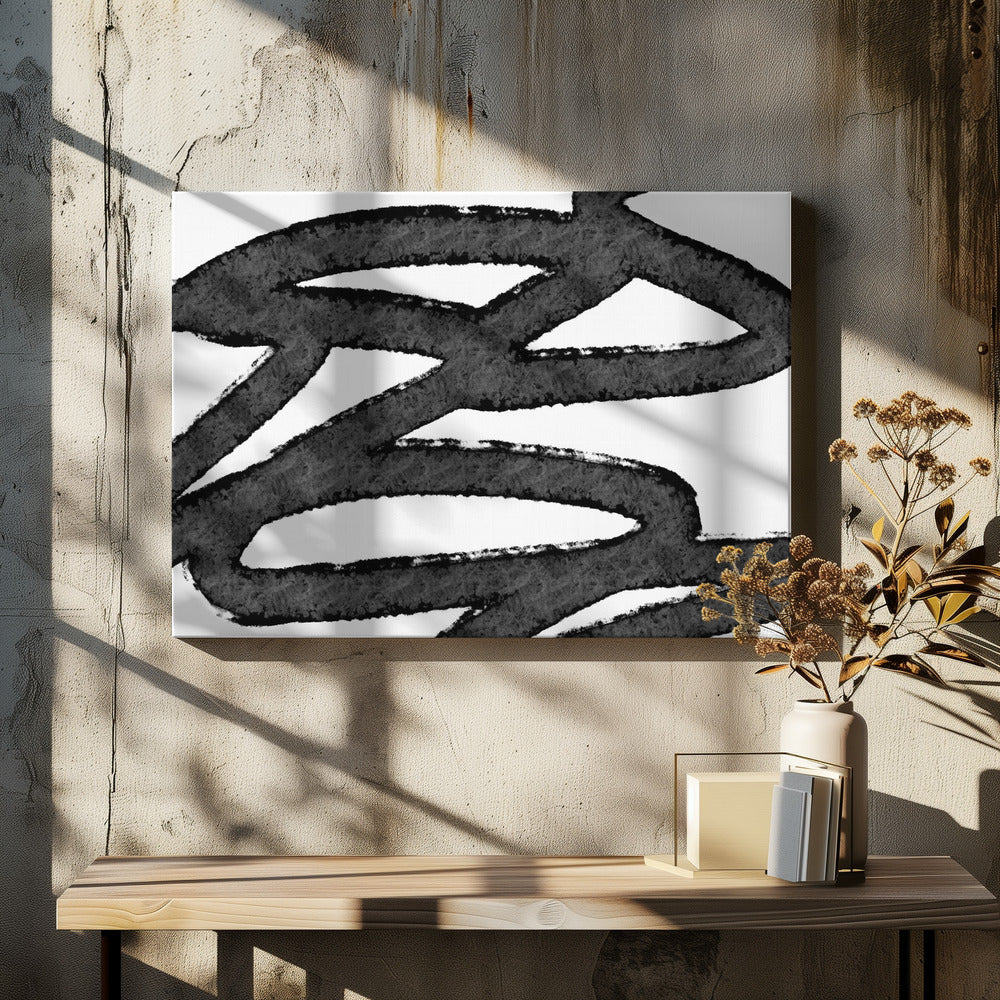 Black Brushstrokes On A White Background | Canvas