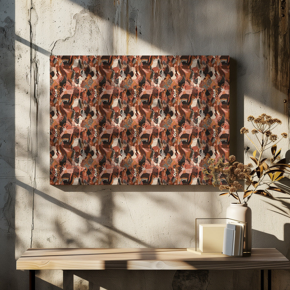 Crimson Mosaic | Canvas