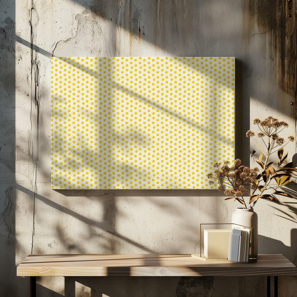 Gelbe Smileys (Musterdesign) | Leinwand
